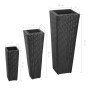 Black Synthetic Rattan Flowerbed Set 3 Pieces by vidaXL, Pots and planters - Ref: Foro24-40534, Price: 81,30 €, Discount: %