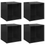 TV furniture 4 units glossy black plywood 37x35x37 cm by vidaXL, TV Furniture - Ref: Foro24-805521, Price: 55,65 €, Discount: %