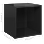 TV furniture 4 units glossy black plywood 37x35x37 cm by vidaXL, TV Furniture - Ref: Foro24-805521, Price: 55,65 €, Discount: %