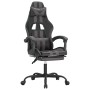 Silla gaming con reposapiés cuero sintético negro gris de vidaXL, Sillones para videojuegos - Ref: Foro24-3143834, Precio: 12...