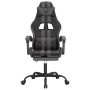 Silla gaming con reposapiés cuero sintético negro gris de vidaXL, Sillones para videojuegos - Ref: Foro24-3143834, Precio: 12...