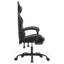 Silla gaming con reposapiés cuero sintético negro gris de vidaXL, Sillones para videojuegos - Ref: Foro24-3143834, Precio: 12...