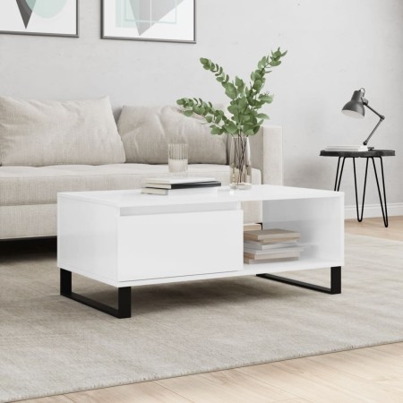 Glossy white plywood coffee table 90x50x36.5 cm by vidaXL, Coffee table - Ref: Foro24-830574, Price: 53,24 €, Discount: %