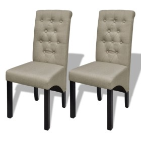 Sillas de comedor 2 unidades de tela beige de vidaXL, Sillas de comedor - Ref: Foro24-240556, Precio: 179,62 €, Descuento: %