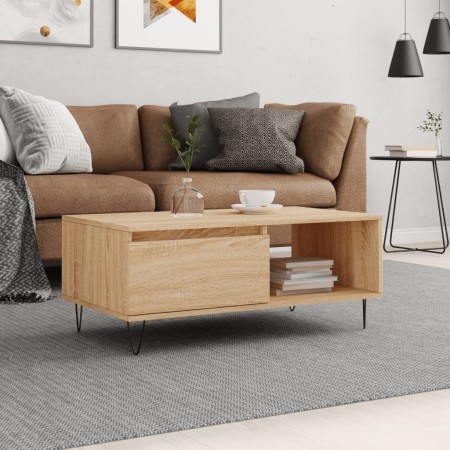 Oak Sonoma plywood coffee table 90x50x36.5 cm by vidaXL, Coffee table - Ref: Foro24-830567, Price: 61,99 €, Discount: %