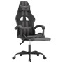 Silla gaming con reposapiés cuero sintético negro gris de vidaXL, Sillones para videojuegos - Ref: Foro24-3143834, Precio: 12...