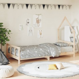 Estructura de cama infantil madera maciza de pino 90x190 cm de vidaXL, Cunas y camas para niños - Ref: Foro24-834561, Precio:...