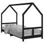 Estructura de cama para niños madera de pino negro 80x200 cm de vidaXL, Cunas y camas para niños - Ref: Foro24-835717, Precio...