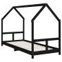 Estructura de cama para niños madera de pino negro 80x200 cm de vidaXL, Cunas y camas para niños - Ref: Foro24-835717, Precio...