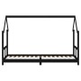 Estructura de cama para niños madera de pino negro 80x200 cm de vidaXL, Cunas y camas para niños - Ref: Foro24-835717, Precio...