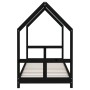 Estructura de cama para niños madera de pino negro 80x200 cm de vidaXL, Cunas y camas para niños - Ref: Foro24-835717, Precio...