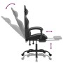 Silla gaming con reposapiés cuero sintético negro gris de vidaXL, Sillones para videojuegos - Ref: Foro24-3143834, Precio: 12...