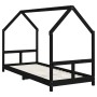 Estructura de cama para niños madera de pino negro 80x200 cm de vidaXL, Cunas y camas para niños - Ref: Foro24-835717, Precio...