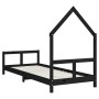 Estructura de cama para niños madera de pino negro 80x200 cm de vidaXL, Cunas y camas para niños - Ref: Foro24-834566, Precio...