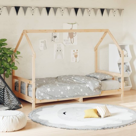 Estructura de cama para niños madera maciza de pino 90x200 cm de vidaXL, Cunas y camas para niños - Ref: Foro24-835718, Preci...