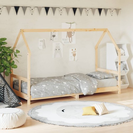 Estructura de cama para niños madera maciza de pino 80x200 cm de vidaXL, Cunas y camas para niños - Ref: Foro24-835715, Preci...