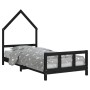 Estructura de cama para niños madera de pino negro 90x190 cm de vidaXL, Cunas y camas para niños - Ref: Foro24-834563, Precio...