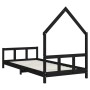 Estructura de cama para niños madera de pino negro 90x190 cm de vidaXL, Cunas y camas para niños - Ref: Foro24-834563, Precio...