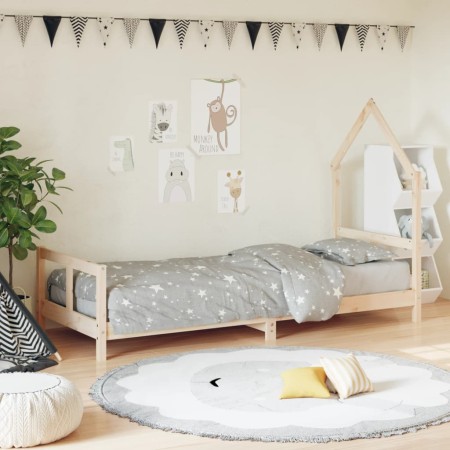 Estructura de cama para niños madera maciza de pino 80x200 cm de vidaXL, Cunas y camas para niños - Ref: Foro24-834564, Preci...