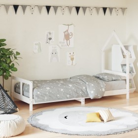 Estructura de cama para niños madera de pino blanco 80x200 cm de vidaXL, Cunas y camas para niños - Ref: Foro24-834565, Preci...