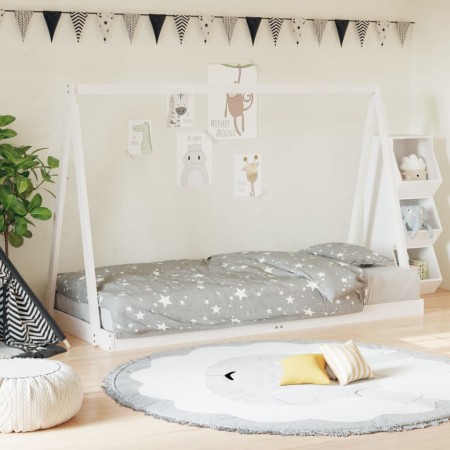 Estructura de cama para niños madera de pino blanco 90x190 cm de vidaXL, Cunas y camas para niños - Ref: Foro24-834532, Preci...