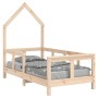 Solid pine wood bed frame for children 70x140 cm by vidaXL, Cribs and beds for children - Ref: Foro24-834555, Price: 86,99 €,...