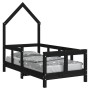 Estructura de cama para niños madera de pino negro 70x140 cm de vidaXL, Cunas y camas para niños - Ref: Foro24-834557, Precio...