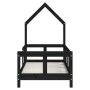 Estructura de cama para niños madera de pino negro 70x140 cm de vidaXL, Cunas y camas para niños - Ref: Foro24-834557, Precio...