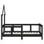 Estructura de cama para niños madera de pino negro 70x140 cm de vidaXL, Cunas y camas para niños - Ref: Foro24-834557, Precio...