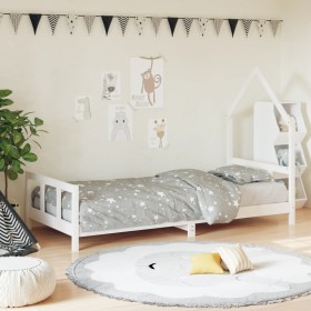 White pine wood children's bed frame 90x200 cm by vidaXL, Cribs and beds for children - Ref: Foro24-834568, Price: 110,99 €, ...