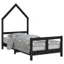 Estructura de cama para niños madera de pino negro 80x160 cm de vidaXL, Cunas y camas para niños - Ref: Foro24-834560, Precio...