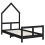 Estructura de cama para niños madera de pino negro 80x160 cm de vidaXL, Cunas y camas para niños - Ref: Foro24-834560, Precio...