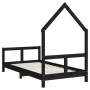 Estructura de cama para niños madera de pino negro 80x160 cm de vidaXL, Cunas y camas para niños - Ref: Foro24-834560, Precio...