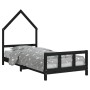 Estructura de cama para niños madera de pino negro 90x200 cm de vidaXL, Cunas y camas para niños - Ref: Foro24-834569, Precio...