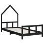 Estructura de cama para niños madera de pino negro 90x200 cm de vidaXL, Cunas y camas para niños - Ref: Foro24-834569, Precio...