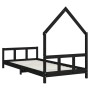 Estructura de cama para niños madera de pino negro 90x200 cm de vidaXL, Cunas y camas para niños - Ref: Foro24-834569, Precio...