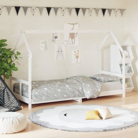 Estructura de cama para niños madera de pino blanco 80x200 cm de vidaXL, Cunas y camas para niños - Ref: Foro24-835716, Preci...