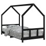 Estructura de cama para niños madera de pino negro 90x190 cm de vidaXL, Cunas y camas para niños - Ref: Foro24-835729, Precio...