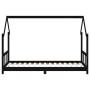 Black pine wood children's bed frame 90x190 cm by vidaXL, Cribs and beds for children - Ref: Foro24-835729, Price: 143,28 €, ...