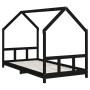 Black pine wood children's bed frame 90x190 cm by vidaXL, Cribs and beds for children - Ref: Foro24-835729, Price: 143,28 €, ...