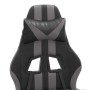 Silla gaming con reposapiés cuero sintético negro gris de vidaXL, Sillones para videojuegos - Ref: Foro24-3143834, Precio: 12...