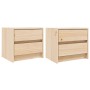 Mesitas de noche 2 uds madera maciza de pino 40x31x35,5 cm de vidaXL, Mesitas de noche - Ref: Foro24-836136, Precio: 66,77 €,...