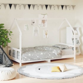 White pine wood children's bed frame 90x190 cm by vidaXL, Cribs and beds for children - Ref: Foro24-835728, Price: 133,99 €, ...