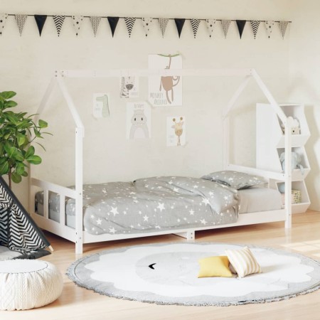 Estructura de cama para niños madera de pino blanco 90x190 cm de vidaXL, Cunas y camas para niños - Ref: Foro24-835728, Preci...