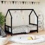 Estructura de cama para niños madera de pino negro 80x160 cm de vidaXL, Cunas y camas para niños - Ref: Foro24-835726, Precio...