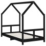 Estructura de cama para niños madera de pino negro 80x160 cm de vidaXL, Cunas y camas para niños - Ref: Foro24-835726, Precio...