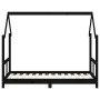 Estructura de cama para niños madera de pino negro 80x160 cm de vidaXL, Cunas y camas para niños - Ref: Foro24-835726, Precio...