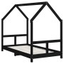 Estructura de cama para niños madera de pino negro 80x160 cm de vidaXL, Cunas y camas para niños - Ref: Foro24-835726, Precio...