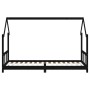 Estructura de cama para niños madera de pino negro 90x200 cm de vidaXL, Cunas y camas para niños - Ref: Foro24-835720, Precio...