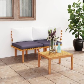 Garden furniture set, 2 pieces with solid acacia wood and cushions. by vidaXL, Modular outdoor sofas - Ref: Foro24-316266, Pr...